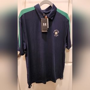 Mens Under Armour Notre Dame Polo, Large NWT